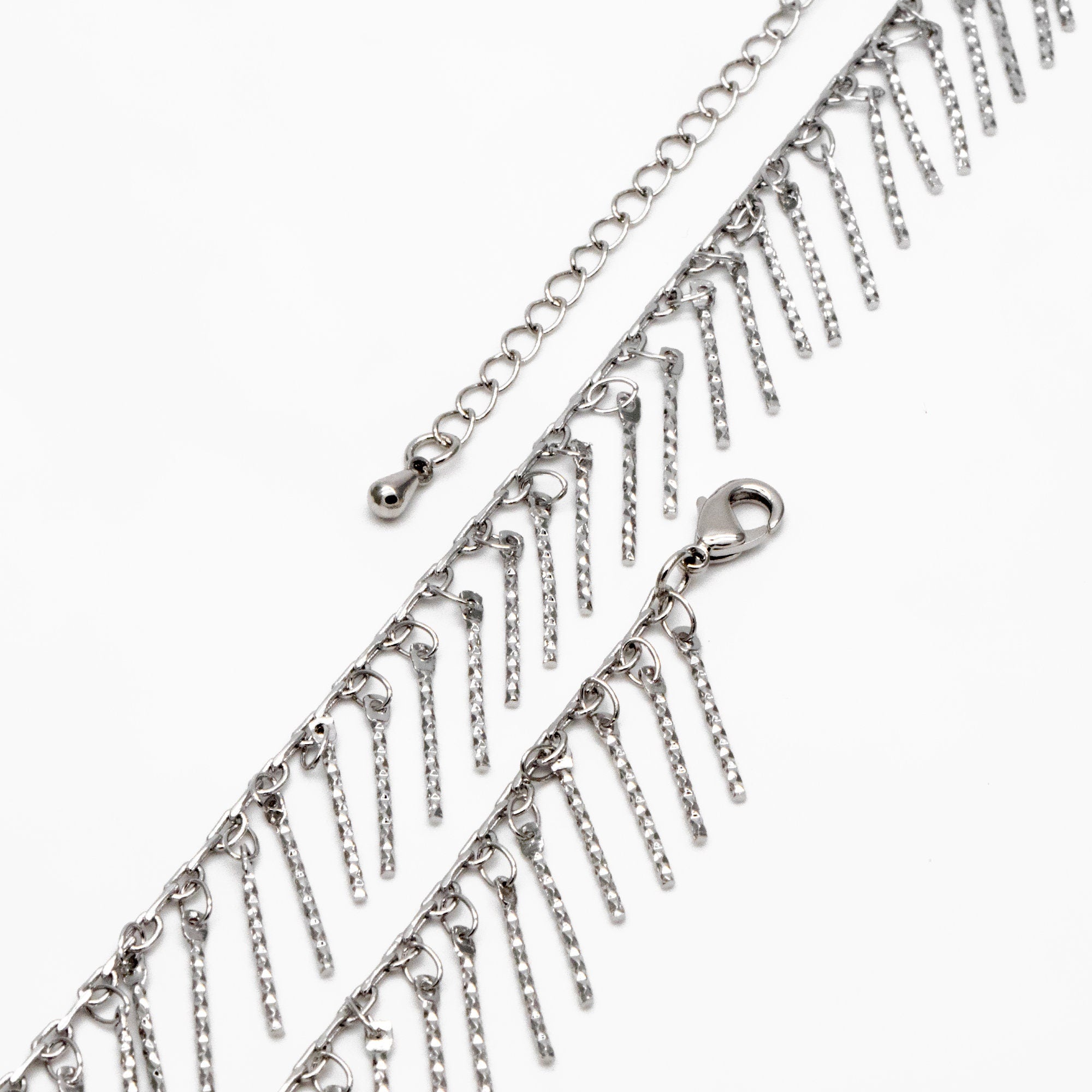 Gold/ Silver Stick Bar Bead Chains, Finished Bracelet/ Anklet/ Necklace with Extender Chain, Ready to Wear (#LK-194)